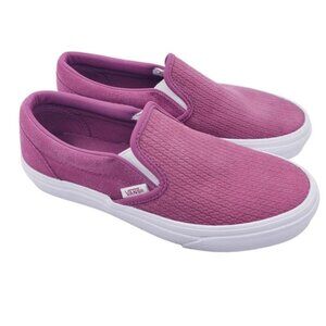 Vans Dry Rose Red Suede Leather Slip On Sneakers Casual Shoes Women's Size 5.5
